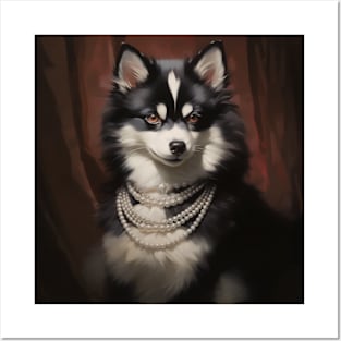 Pomsky And Pearls Posters and Art